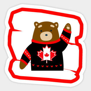 PATRIOTIC Canada Day Bear Gifts Sticker